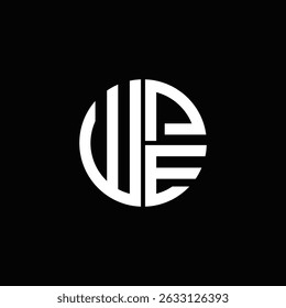 Logotipo WPE ícone WPE monograma WPE letra WPE minimalista Círculo plano Design de logotipo abstrato moderno exclusivo.
