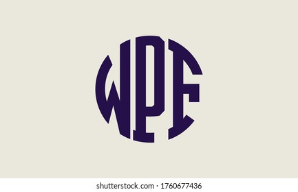WPF Circle Emblem Abstract Monogram Letter Mark Vector Logo Template