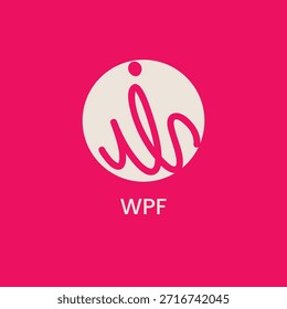 Logo-Design für WPF-Buchstaben auf weißem Hintergrund. WPF Creative Circle Letter Logo-Konzept. WPF-Buchstabenentwurf. Pro-Vektorgrafik