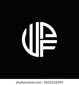 WPF logo WPF icon WPF monogram WPF letter minimalist Circle flat Unique modern abstract logo design.
