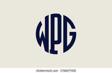 WPG Circle Emblem Abstract Monogram Letter Mark Vector Logo Template