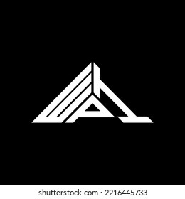 WPI letter logo creative design with vector graphic, WPI simple and modern logo in triangle shape.