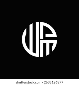 WPM logo WPM icon WPM monogram WPM letter minimalist Circle flat Unique modern abstract logo design.
