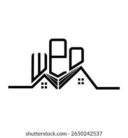 WPO Real State logo design, WPO simple and modern logo. WPO luxurious alphabet design  