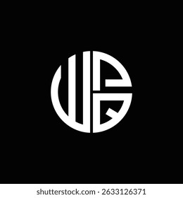 WPQ logo WPQ icono WPQ monograma WPQ letra minimalista Círculo plano Diseño de logotipo abstracto moderno único.
