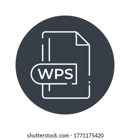 WPS File Format Icon. WPS extension filled icon.