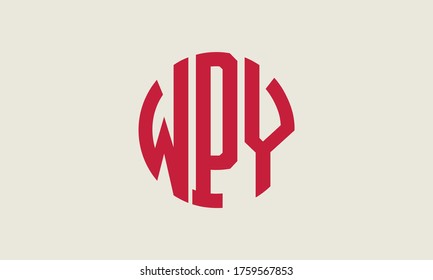 WPY Circle Emblem Abstract Monogram Letter Mark Vector Logo Template