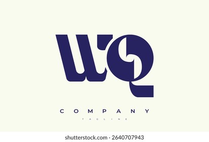 WQ Abstract Geometric Logo Design. Modern and elegant logo design with simplistic typography elements, showcasing branding excellence.