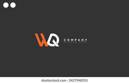  Letras del alfabeto WQ Iniciales Monograma logo QW, W y Q