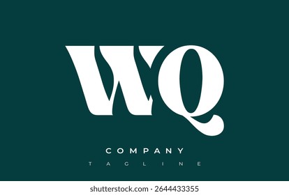 WQ Creative Abstract Typography Logo Design. Elegant logo combining bold typography and creative shapes, ideal for branding and identity solutions.