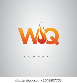 WQ Creative Fire Letter Logo Design