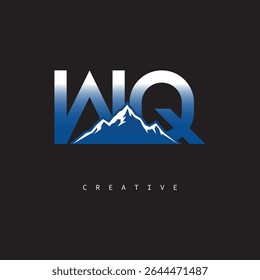 WQ Creative Mountain Logo Bold Gradient Letter mark Branding Design for Business Outdoor Brands