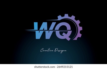 WQ Gear Fusion Logo – Industrial Tech-Inspired Letter mark Futuristic Industrial Letter Mark Design for Technology and Engineering Brands.