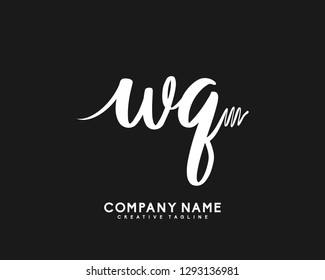 WQ Initial Handwriting Logo Template Vector
