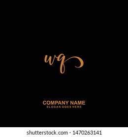 WQ Initial handwriting logo vector