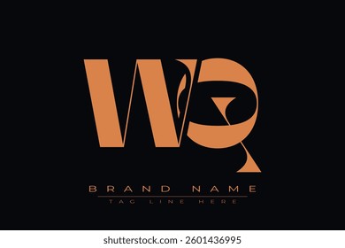 WQ initial letter logo design. Letter W and Q luxury alphabet letter logo icon template