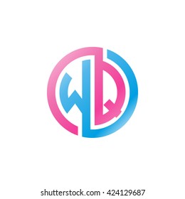 WQ initial letters looping linked circle logo pink blue