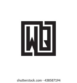 WQ initial letters looping linked square monogram logo