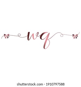 WQ Initial logo handwriting modern luxury fashion