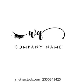 WQ initial Logo lash logo eyelash vector modern