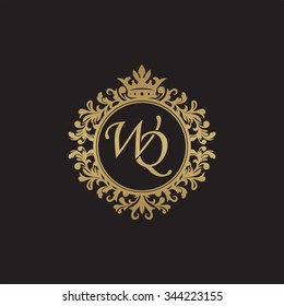 WQ initial luxury ornament monogram logo