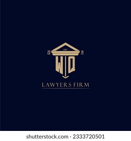 WQ inicial logotipo de la firma de abogados en monograma con diseño de hitos