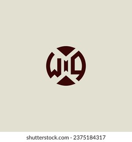 WQ line geometric initial logo in high quality professional design that will print well across any print media