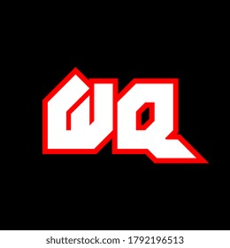 WQ logo design, initial WQ letter design with sci-fi style. WQ logo for game, esport, Technology, Digital, Community or Business. W Q sport modern Italic alphabet font. Typography urban style fonts.