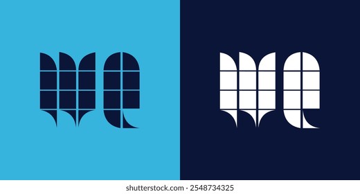 Diseño del logotipo de WQ con forma de azulejo. Diseño de Ilustración vectorial minimalista y moderno adecuado para negocios o marcas
