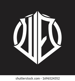 WQ-Logo-Monogramm mit Emblem und kreisrunder Design-Vorlage