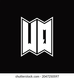 WQ Logo monogram with emblem style design template on black background