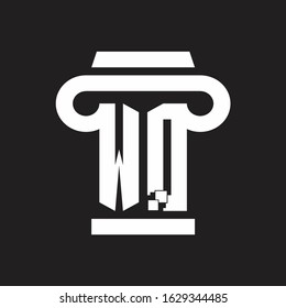 WQ Logo monogram with pillar style design template