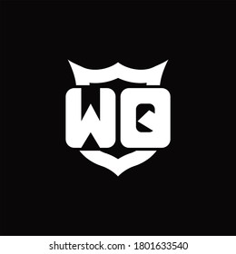 WQ-Logo-Monogramm mit Schild um die Kronform-Design-Vorlage