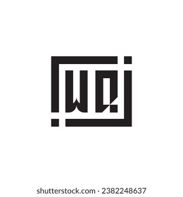 WQ minimalist geometric symbol logo in high quality professional design that will print well across any print media