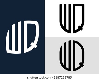 WQ diseño moderno de diseño de logotipo de letra inicial paquete vectorial. Será adecuado para qué empresa o nombre de marca inician esas iniciales.