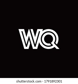 WQ monogram logo with abstract line design template