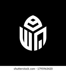 logotipo de monograma WQ con forma de ciprés plantilla de diseño de estilo de lujo