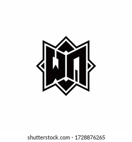 logotipo de monograma WQ con plantilla de diseño de esquema de estilo de rotación cuadrada