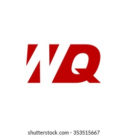 WQ negative space letter logo red