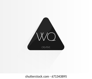 WQ Triangle Letter Logo Design