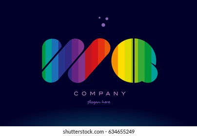 wq w q alphabet letter colorful creative colors text dots creative company logo vector icon design template