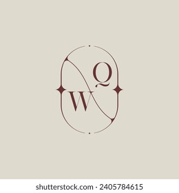 WQ wedding classic in elegant monogram with high quality professional design that will print well