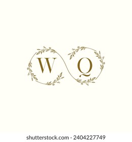 WQ wedding infinity in elegant monogram with high quality professional design that will print well
