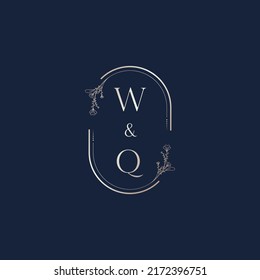 WQ wedding initial logo letters in high quality professional design that will print well across any print media