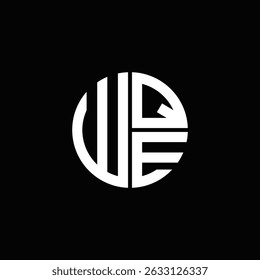 WQE logo WQE icono WQE monograma WQE letra minimalista Círculo plano Diseño de logotipo abstracto moderno único.
