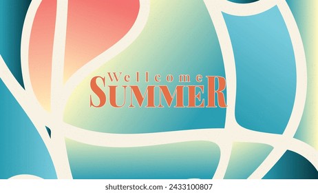 wqellcome summer fluid wave template. abstract vintage gradient.  blank area for copy space. vector illustration template