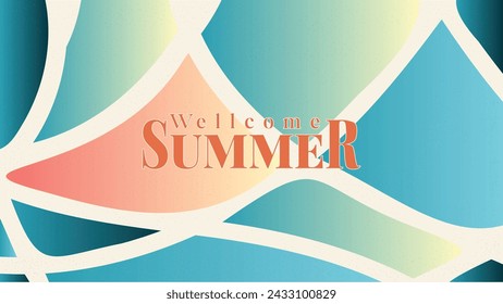 wqellcome summer fluid wave template. abstract vintage gradient.  blank area for copy space. vector illustration template