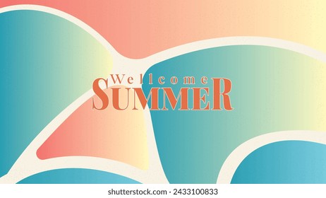 wqellcome summer fluid wave template. abstract vintage gradient.  blank area for copy space. vector illustration template