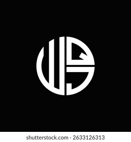 WQJ logo WQJ icono WQJ monograma WQJ letra minimalista Círculo plano Diseño de logotipo abstracto moderno único.
