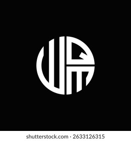 WQM logo WQM icon WQM monogram WQM letter minimalist Circle flat Unique modern abstract logo design.

